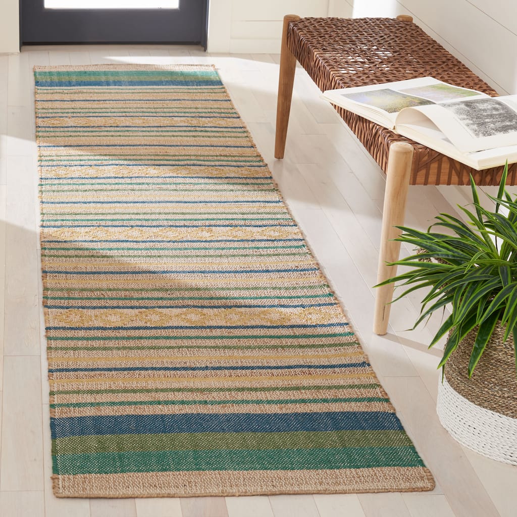 SAFAVIEH Handmade Kilim Rabije Stripe Jute & Wool Rug