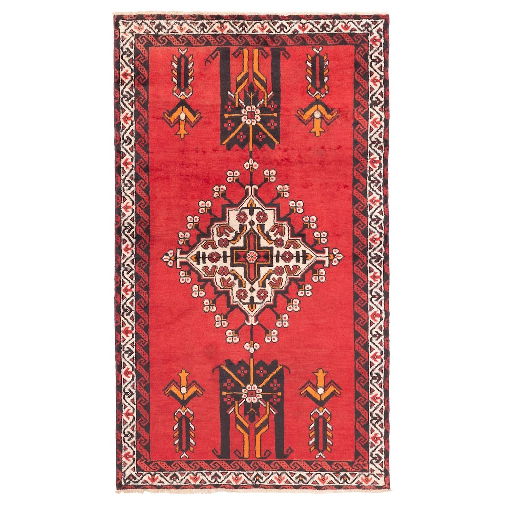 ECARPETGALLERY Hand-knotted Andelz Red Wool Rug - 3'7 x 6'7