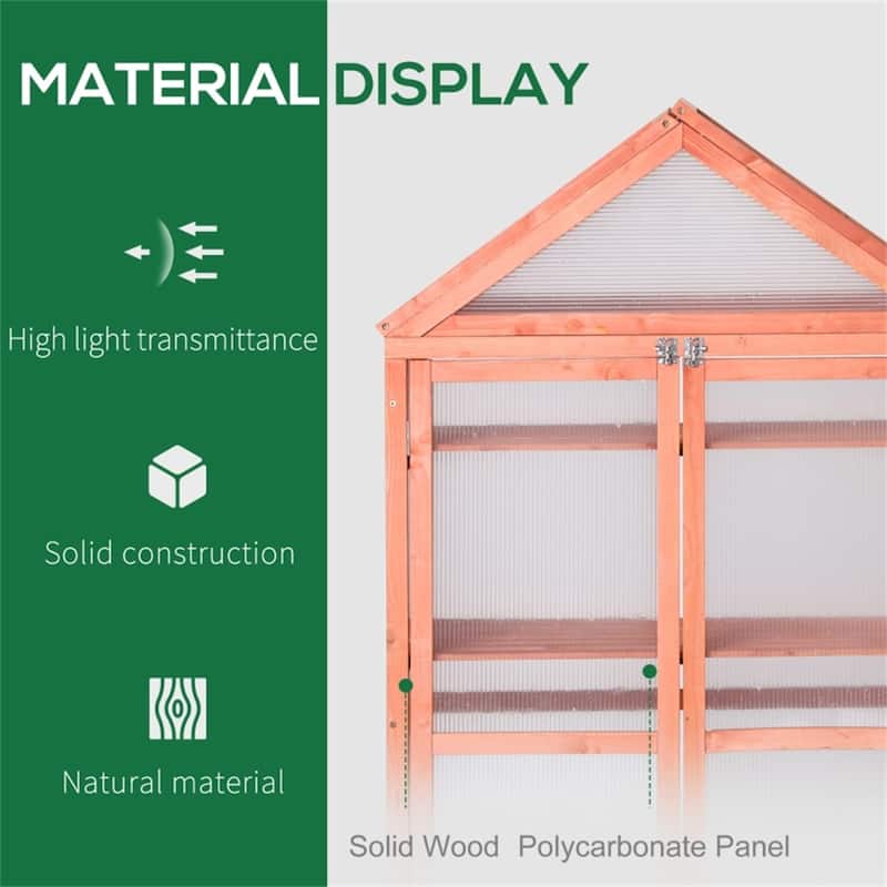 3-Tier Wooden Greenhouse with Panels Garden Plant Protector for Indoor and Outdoor Use