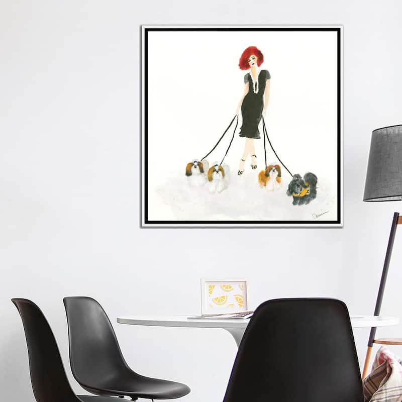 iCanvas "Shih Tzu Stroll" by Connie Collum Framed Canvas Print