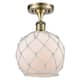 Option Antique Brass / White Glass with White Rope