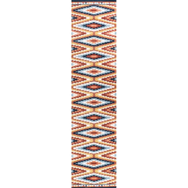 JONATHAN Y Flow High-Low Two-Tone Monstera Leaf Area Rug - 2 X 8