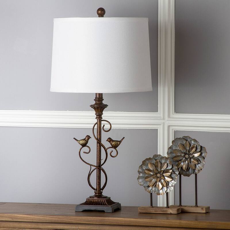 SAFAVIEH Lighting Ninfa 28-inch Oil-Rubbed Bronze Table Lamp (Set of 2) - 14"x14"x28" - 14Wx14Dx28H