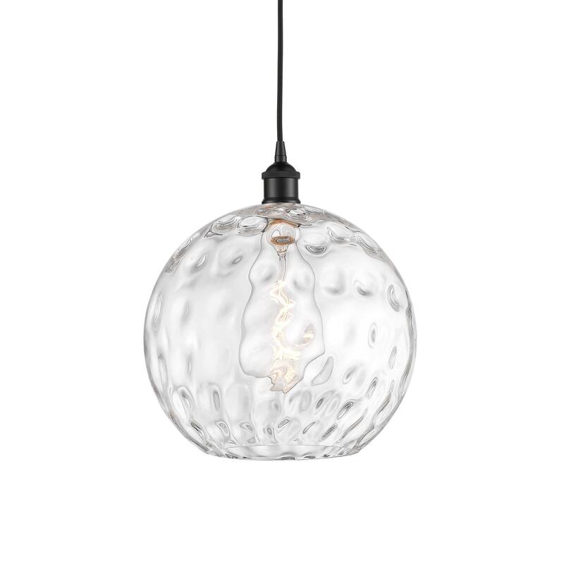 Innovations Lighting 616-1P-15-12 Athens Pendant Athens 12" Wide - Matte Black / Clear Water Glass