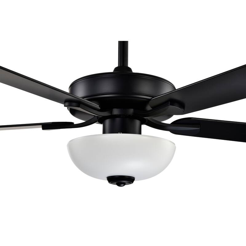 52-in Matte Black/Brushed Nickel/White 5-Blade Indoor Reversible Ceiling Fan with LED Light and Remote Control - 52 inch