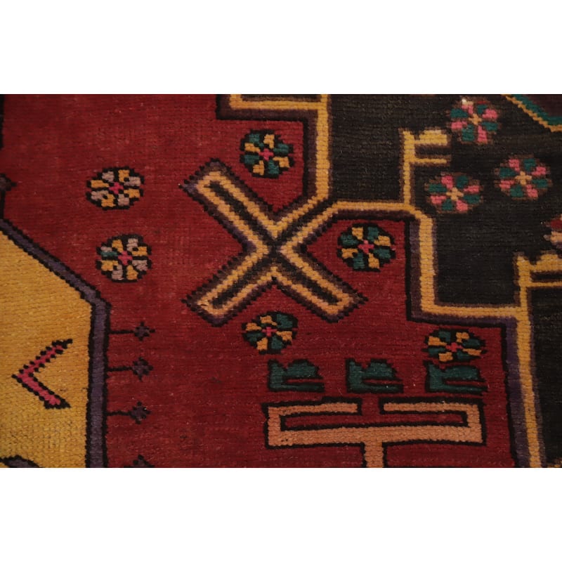 Hand Knotted Oriental 100% Wool Carpet Traditional Geometric Red Ardebil Runner Rug - 9' 3'' X 4' 1''