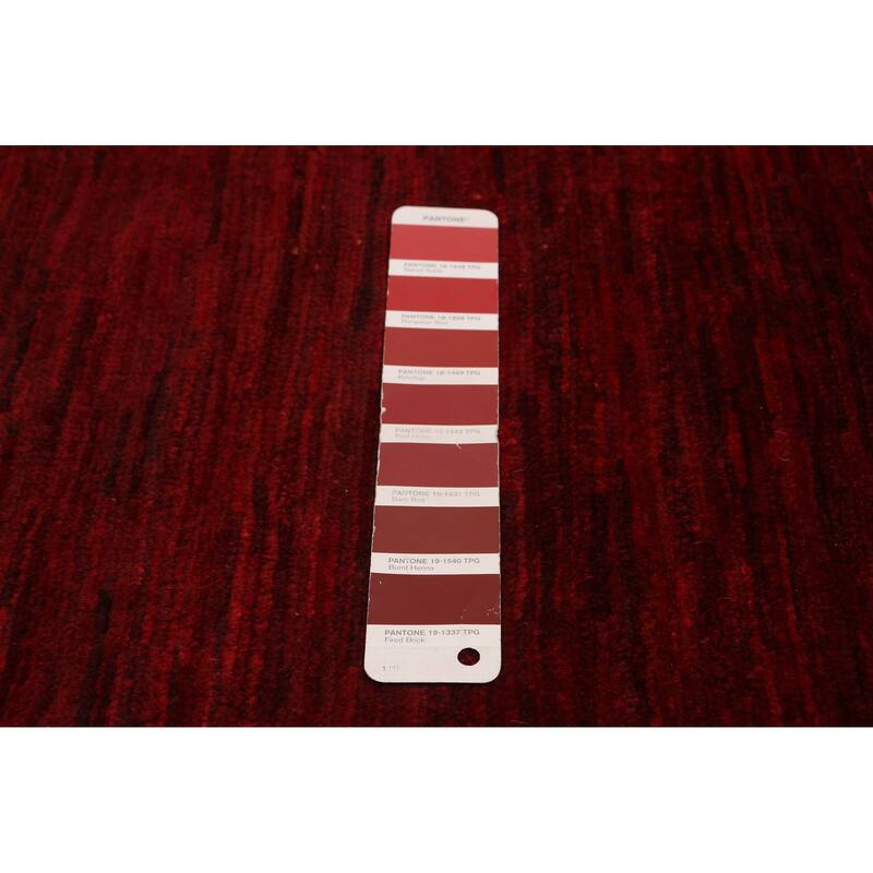 ECARPETGALLERY Hand-knotted Peshawar Ziegler Dark Red Wool Rug - 6'9 x 9'0