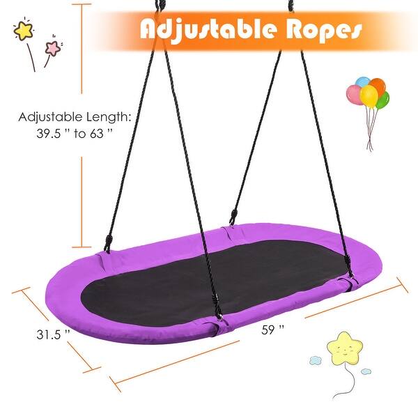 Outdoor Saucer Tree Swing Height Adjustable Large Flying Oval Swing