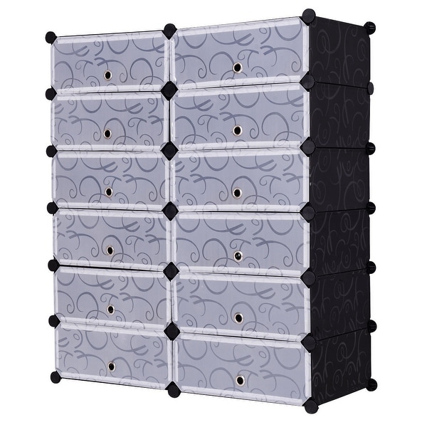 Costway 12 Cubic Portable Shoe Rack Shelf Cabinet Storage Closet Organizer Home Furni