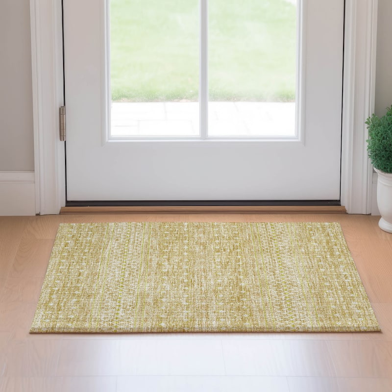 Premium Washable Super Soft Boho Geo Mayfield Rug - Gold - 1' 8" x 2' 6" - Rectangle