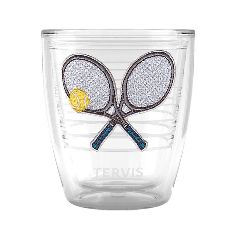 Tervis Tennis Clay Court Collection Blue Grip Doubles Made in USA Double Walled Insulated Travel Tumbler, Blue Grip Doubles - 12oz