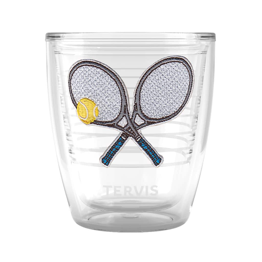 Tervis Tennis Clay Court Collection Blue Grip Doubles Made in USA Double Walled Insulated Travel Tumbler, Blue Grip Doubles