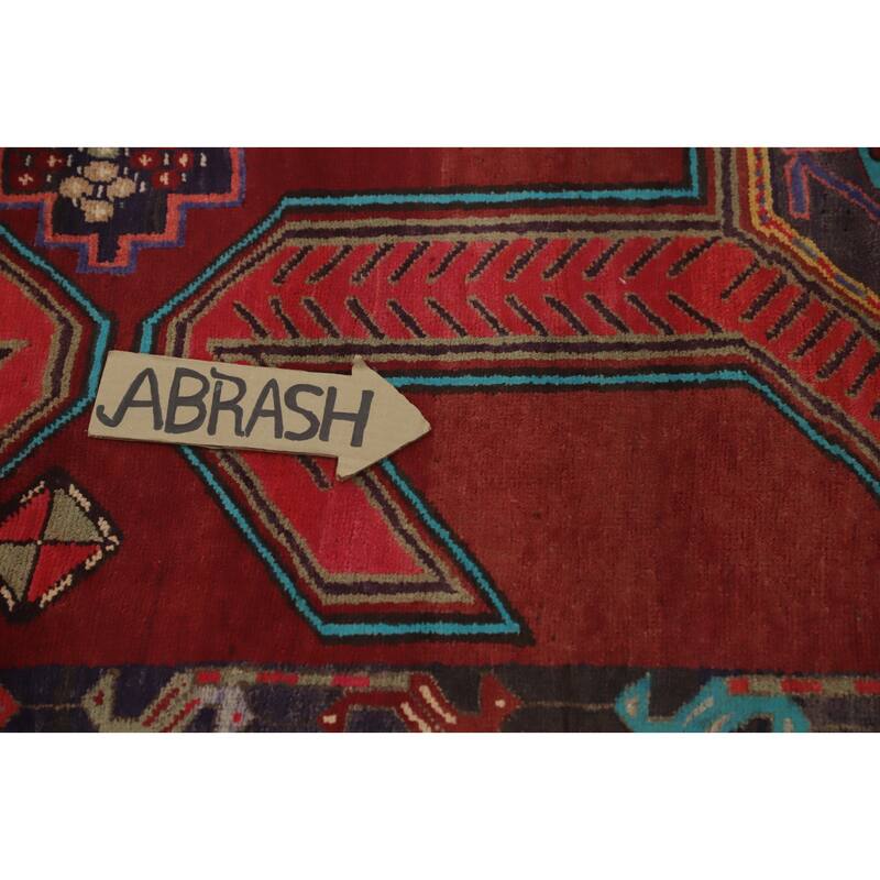 Hand Knotted Oriental 100% Wool Carpet Traditional Tribal Red Meshkin Runner Rug - 11' 5'' X 4' 4''