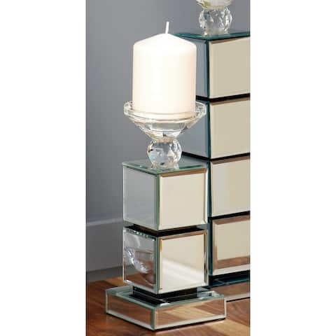 Clear Glass Glam Candle Holder - 4 x 4 x 10