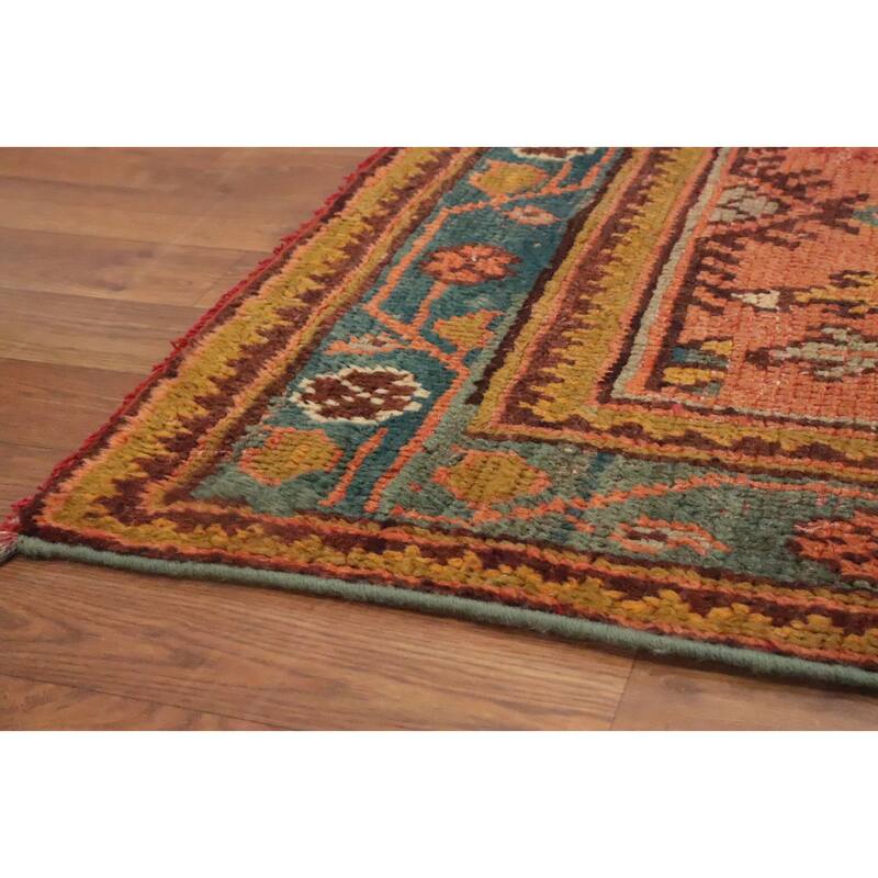 Hand Knotted Oriental 100% Wool Carpet Transitional Geometric Yellow & Gold Oushak Area Rug - 12' 0'' X 10' 9''