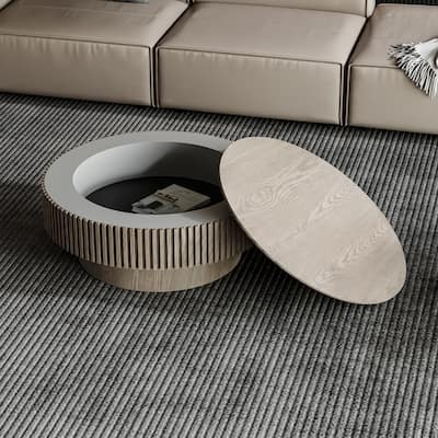 31.5'' Round Coffee Table with Storage