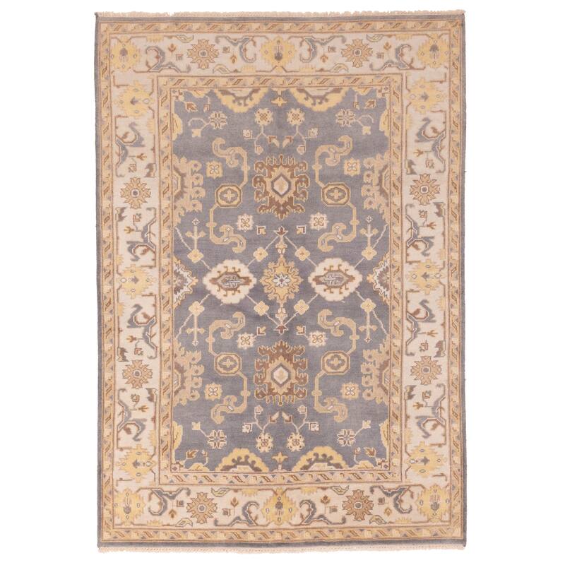 ECARPETGALLERY Hand-knotted Royal Oushak Grey Wool Rug - 6'1 x 8'9