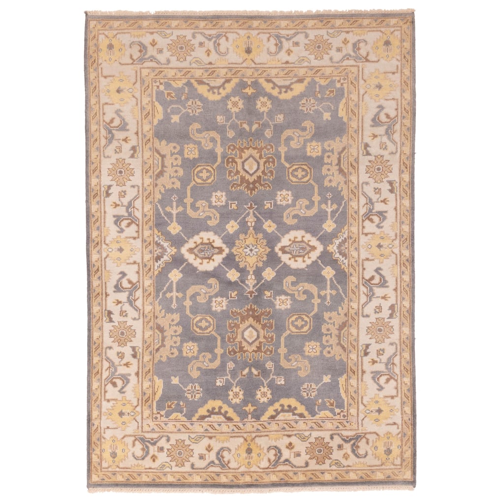 ECARPETGALLERY Hand-knotted Royal Oushak Grey Wool Rug - 6'1 x 8'9