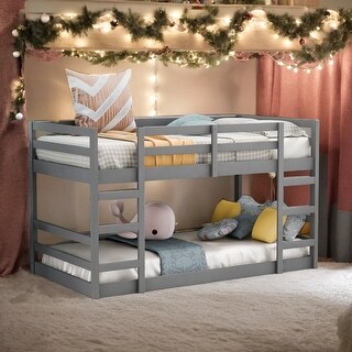 Twin over Twin Bunk Bed With Ladder And Solid Construction for Home
