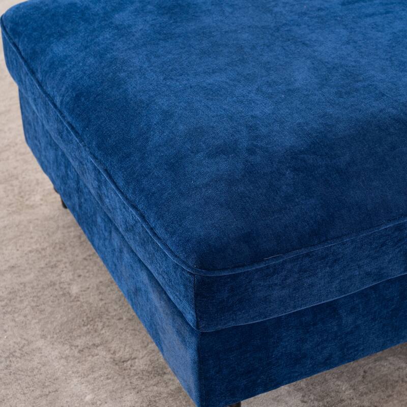 Oversized Chaise Lounge Indoor,Chenille Single Sofa Bed with Wide Seat,Upholstered Lazy Sleeper Armchair