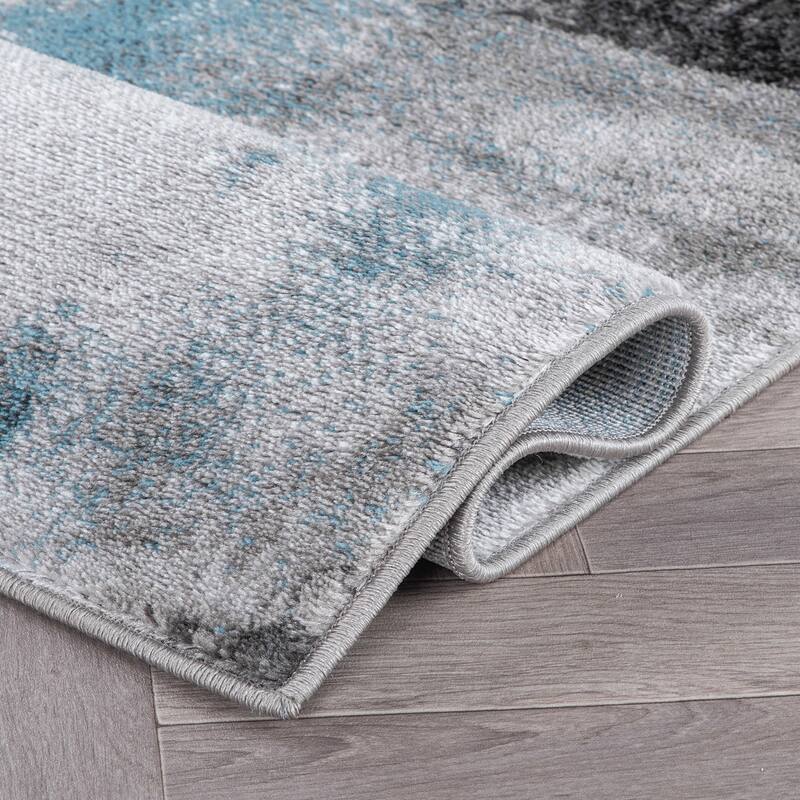 Modern Watercolor Abstract Design Area Rug