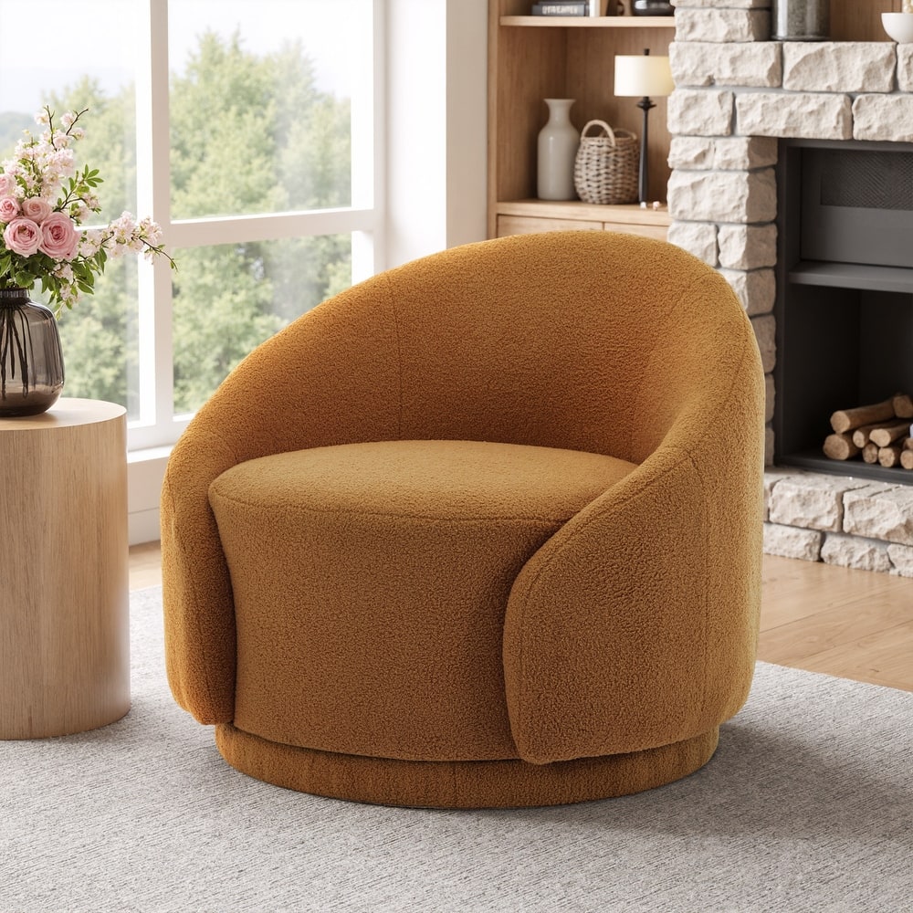 35" Wide 360-Degree Swivel Accent Barrel Chair
