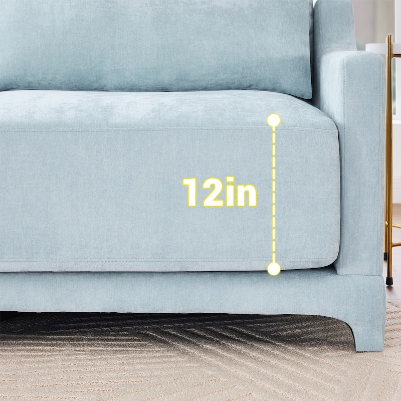 141.7" Chenille Modular 4-Seater Sofa with Movable Ottoman, High-Resilient Sponge, and Ergonomic Wooden Base