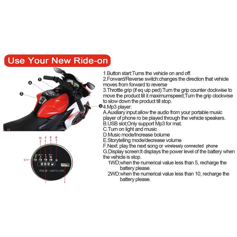 Kids 12V Ride-On Motorcycle with Manual Throttle & Foot Brake, Ideal Holiday Present