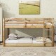 preview thumbnail 1 of 8, Solid Rubberwood Twin over Twin Loft Bed with Ladder, Natural Natural