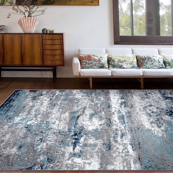 Shop Black Friday Deals On Distressed Abstract Watercolor Area Rug Overstock 31456009