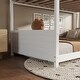 preview thumbnail 6 of 10, Twin over Twin House Floor Bunk Bed w/ Headboards, Footboards and Ladder, Rubber Wood Bunk Bed w/ Safety Guardrails, White