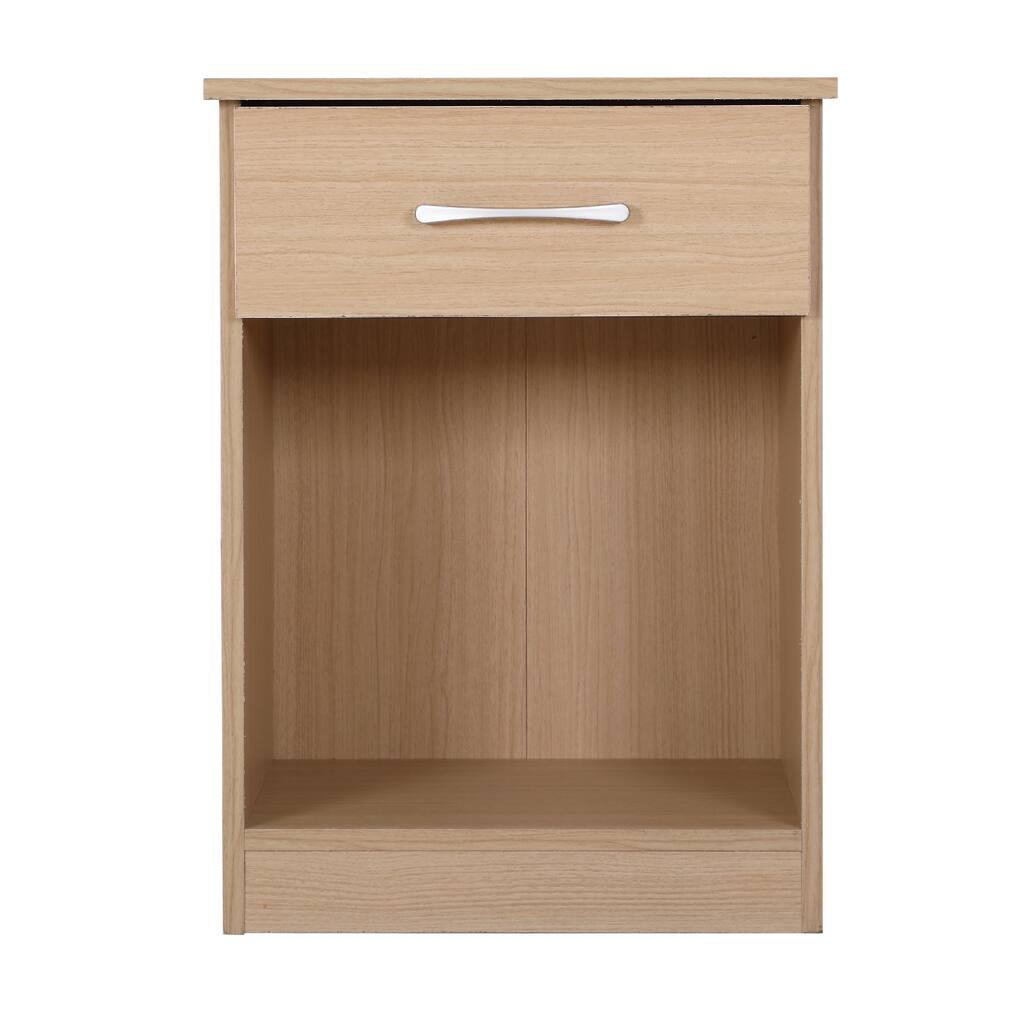1-Drawer Nightstand with Open Shelf - 24" - Beige