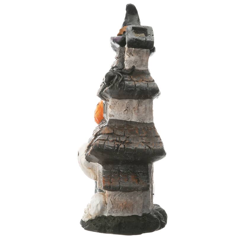 National Tree Company Halloween Pre-Lit Multilevel Haunted House Decoration, LED Lights, 18 Inches - 18 in