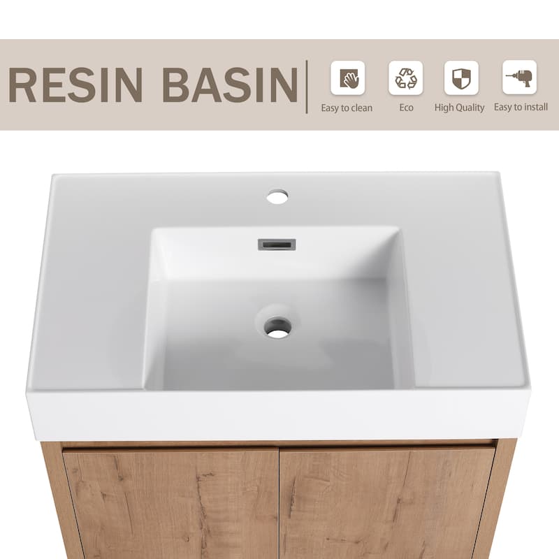 Beingnext 24"/30"/48"/60" Bathroom Vanity with Sink, Freestanding Bathroom Vanity with Soft Close Door