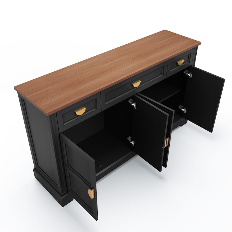 59'' W Sideboard with 3 Drawers, 4-Door Storage Cabinet