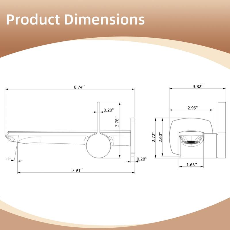 Modland Wall Mount Single Hole Bathroom Faucet, NSF/CUPC Certified & Salt Spray 8 (Matte Black/Rose Gold)