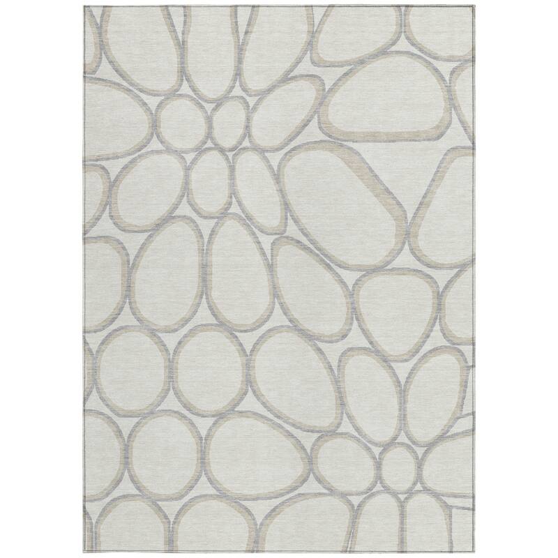 HomeRoots Abstract Transitional Rectangle Outdoor Rug