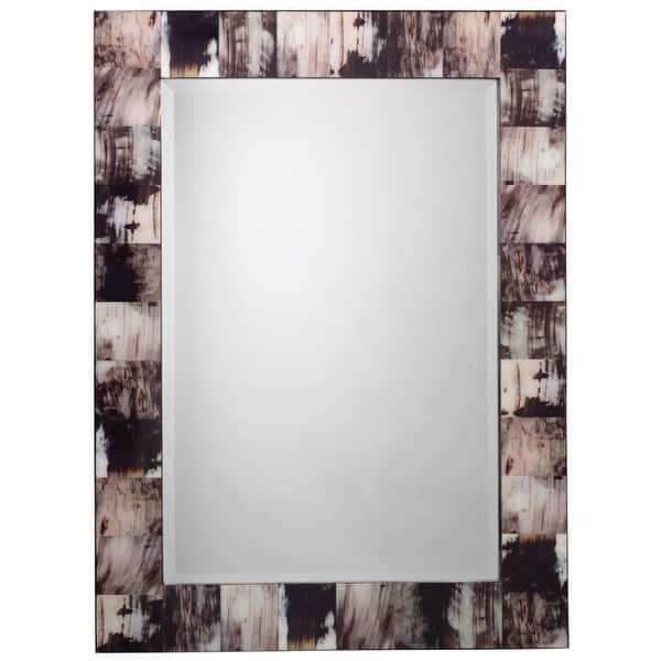 48 Gray Faux Horn Frame Rectangular Wall Mirror - Bed Bath & Beyond -  30918077