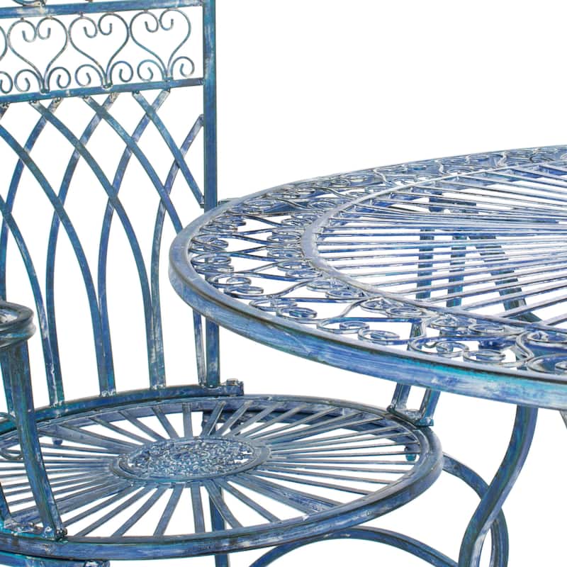SAFAVIEH Jaylene Victorian Scroll Iron 5-Piece Outdoor Patio Set - 39Wx39Dx29H