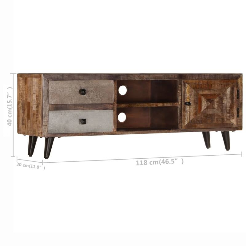 vidaXL TV Stand 46.5"x11.8"x15.7" Solid Wood Mango