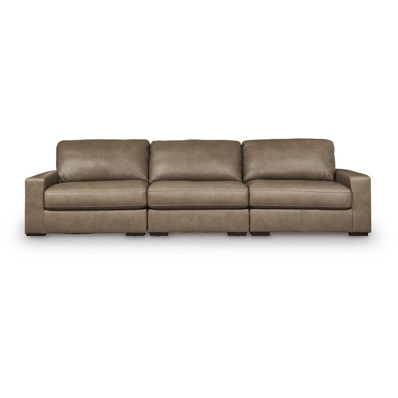 Signature Design by Ashley Veronella Brown 3-Piece Sectional Sofa - 133"W x 39"D x 44"H