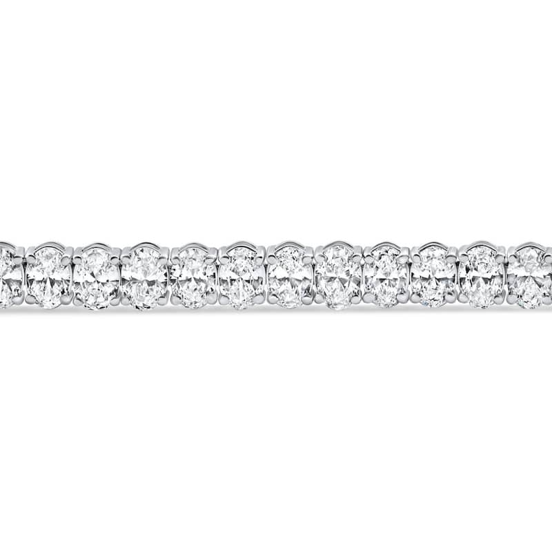 Bliss Diamond 10Ct Oval Cut Diamond Tennis Bracelet 7" White Gold Lab Grown