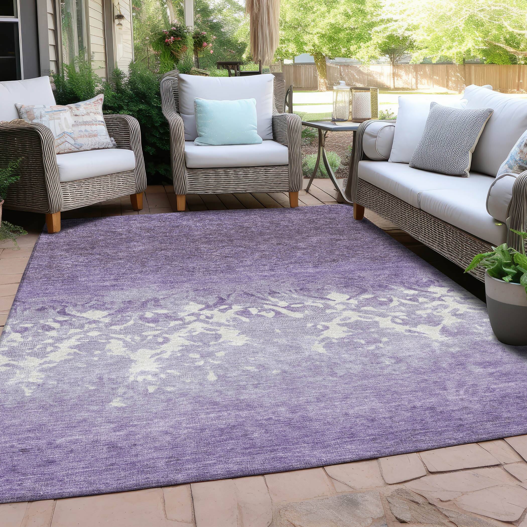 Machine Washable Indoor/Outdoor Chic Ombre Chantille Rug