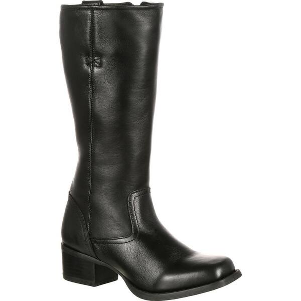 simple black leather boots