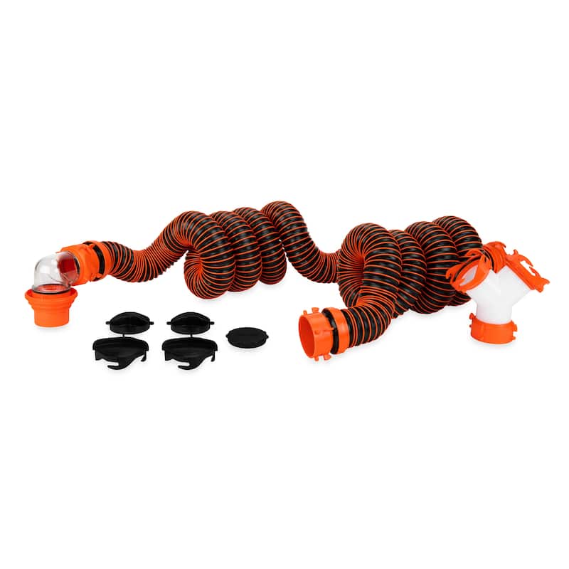 Camco RhinoEXTREME 20 Ft Sewer Hose Kit with 360 Degree Clear Swivel Wye Fitting - 5.49