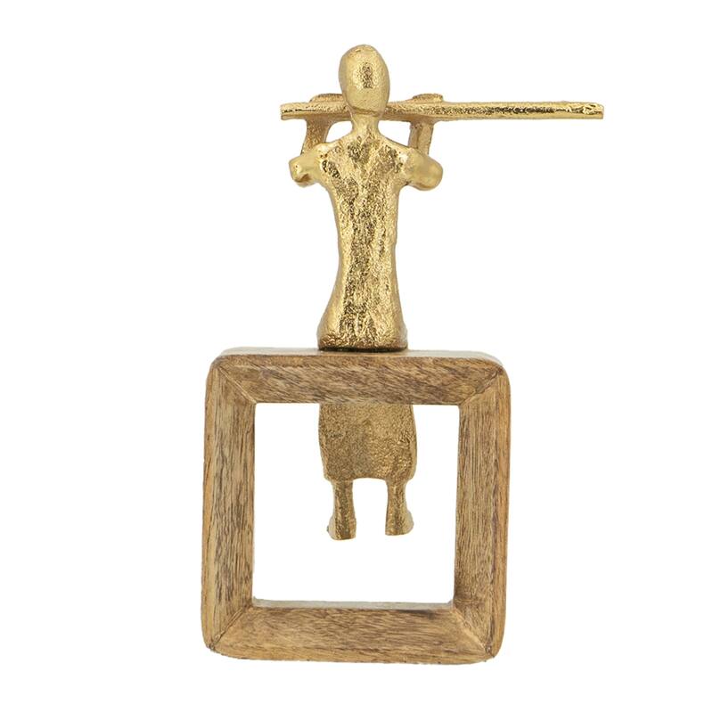 Musician Figure with Flute - 8.5" - Gold
