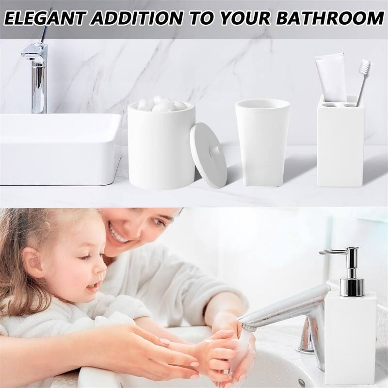 5Pcs Resin Pink Bathroom Sets