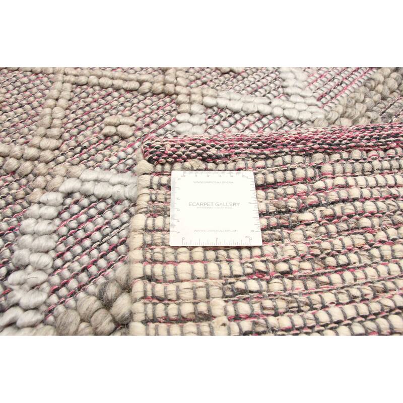 ECARPETGALLERY Braid weave Sienna Grey Wool Rug - 5'1 x 7'10