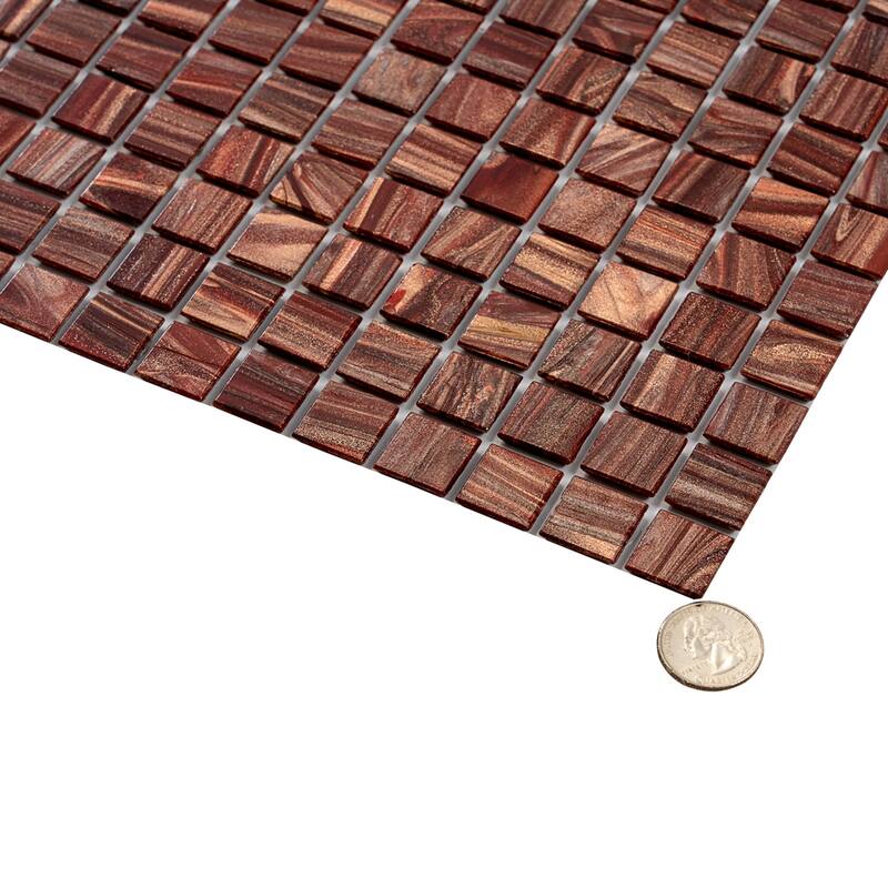 Apollo tile 12" x 12" Celestial Glossy Fire Brick Red Glass Tile (20 sq ft/case) - 20 Pack
