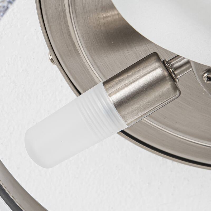 13" Modern Sand Nickel Flush Mount Ceiling Fan with LED Light and Remote